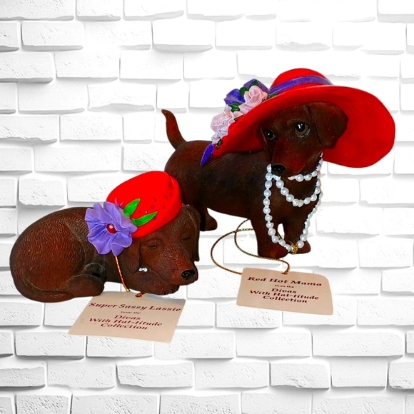 Hamilton Collection Other - Divas w/ Hat-titude Dachshund Figurines, Hamilton Collection, Lot Of 2 as Shown